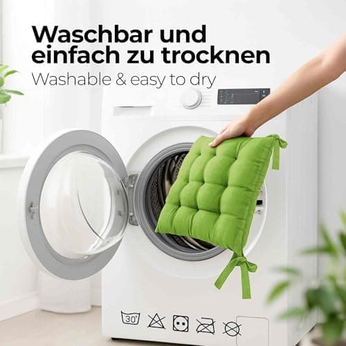 Etérea Türkiswaschbares Sitzkissen Stuhl 40x40 2er Set Inneneinbau - Outdoor & Indoor - OEKO-TEX Made in Green