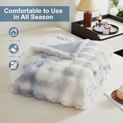 Kuscheldecke Milchsamt Blasen Decke Super Soft Warme Couchdecke 100 x 160cm White