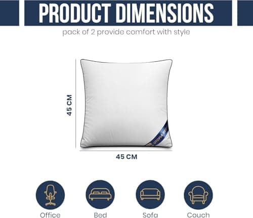 Utopia Bedding 2er Set Kissen 40x40 cm, Weiß - Deko und Ergonomie für Bett und Sofa (OEKO-TEX STANDARD 100)  
Utopia Bed