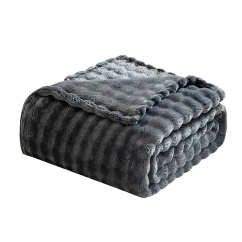 Kuscheldecke Milchsamt Blasen Decke Super Soft Warme Couchdecke 100 x 160cm White