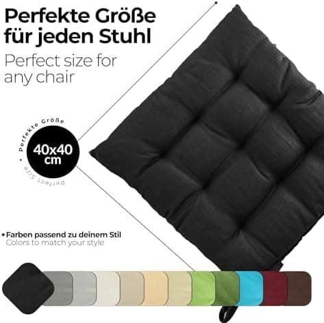 Etérea Türkiswaschbares Sitzkissen Stuhl 40x40 2er Set Inneneinbau - Outdoor & Indoor - OEKO-TEX Made in Green