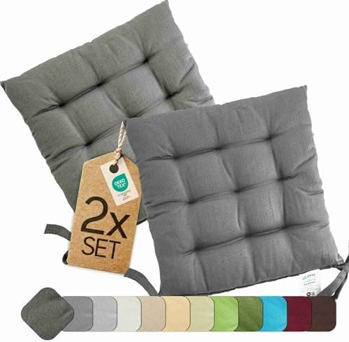 Etérea Türkiswaschbares Sitzkissen Stuhl 40x40 2er Set Inneneinbau - Outdoor & Indoor - OEKO-TEX Made in Green