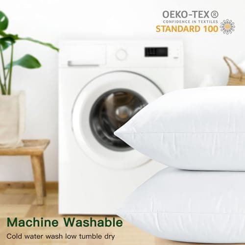 OTOSTAR weich daunen- und federfüllte Kissen, dekorativ für Sofa und Bett, 100 % Baumwollbezug, 50 x 50 cm, 2 Stück, hoc