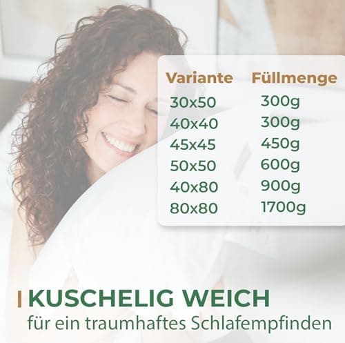 Knerst Federkissen - 100% Federfüllung für erholsamen Schlaf - Ökotex-Zertifiziert 50x50 2er Set