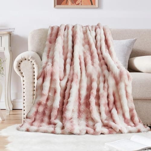 Kuscheldecke Milchsamt Blasen Decke Super Soft Warme Couchdecke 100 x 160cm White