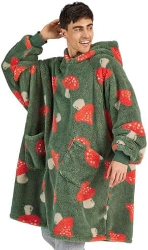 BEDSURE Hoodie Decke mit Ärmeln - Warme Kuschelpullover für Frauen - Tragbare Erwachsenendekke Grau OEKO-TEX 95x85 cm