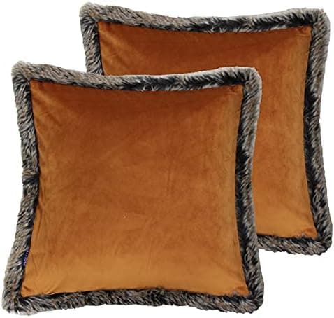 Paoletti Kiruna Twin Pack-Feder gefüllte Kissen, Samt, Rost, 45x45 cm,.TOP-Schlafkomfort-für-Idealisten.