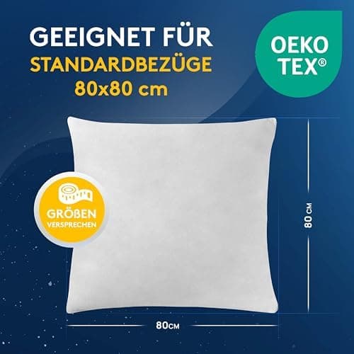 LILENO HOME 40x40 cm waschbares Kissenfüllmaterial - ideal für Allergiker und Couchkissen, Sofa Kissen, Cocktailkissen u