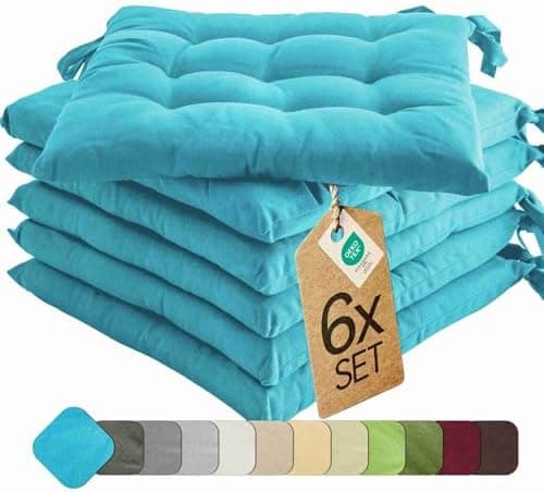 Etérea Türkiswaschbares Sitzkissen Stuhl 40x40 2er Set Inneneinbau - Outdoor & Indoor - OEKO-TEX Made in Green