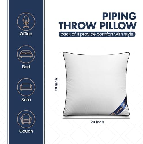 Utopia Bedding 2er Set Kissen 40x40 cm, Weiß - Deko und Ergonomie für Bett und Sofa (OEKO-TEX STANDARD 100)  
Utopia Bed