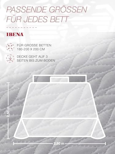 Ibena Nancy Tagesdecke 220x250 cm - Leichte Rosa Decke mit Zopfmuster für Luxuschlaf
