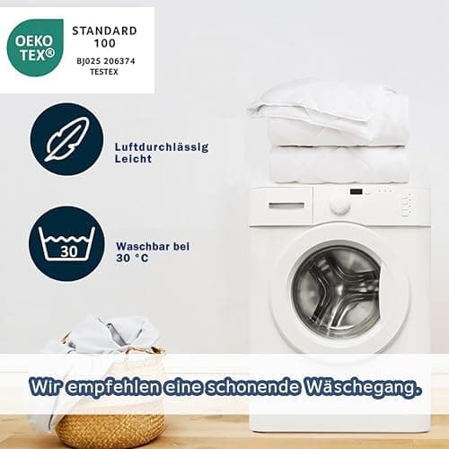 Oeko-TEX zertifizierte Nebelrosa Bettdecke HIG 155x220 cm - Weich & Flauschig - 1500g Daunenalternative (250GSM)