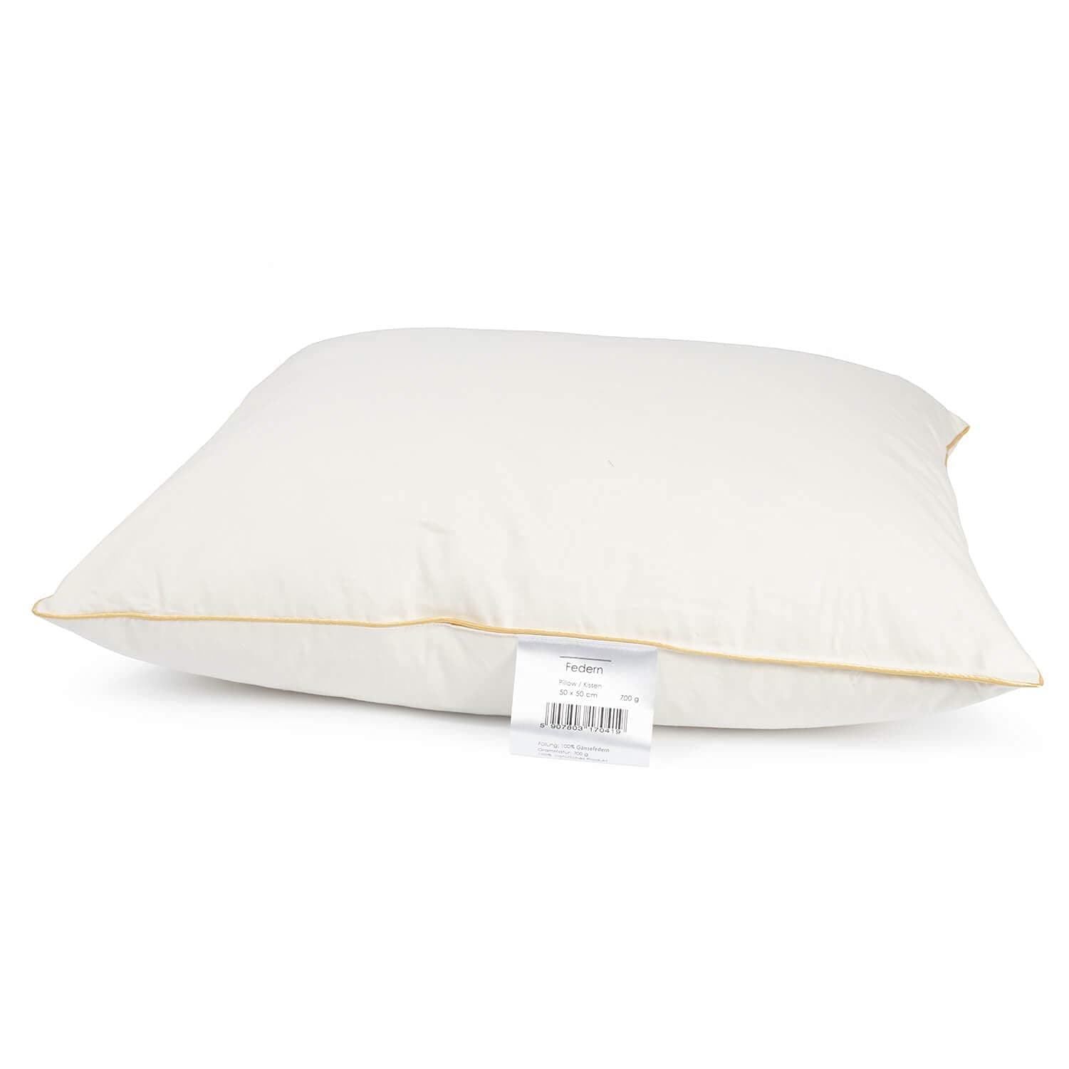 Federkissen 50x50 cm | 700g Federn 100% OekoTex Zertifikat | Baumwollbezug