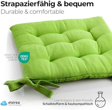 Etérea Türkiswaschbares Sitzkissen Stuhl 40x40 2er Set Inneneinbau - Outdoor & Indoor - OEKO-TEX Made in Green