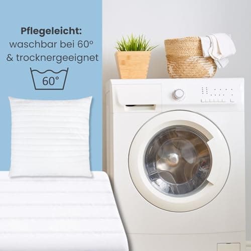Wometo Bettenset 135x200 4 teilig OEKO-TEX - 2X Bettdecke 135x200, 2X Kissen 80x80 - Ganzjahres Bettdecken/Steppdecken O