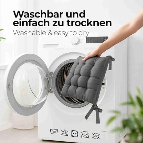 Etérea Türkiswaschbares Sitzkissen Stuhl 40x40 2er Set Inneneinbau - Outdoor & Indoor - OEKO-TEX Made in Green