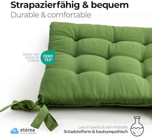Etérea Türkiswaschbares Sitzkissen Stuhl 40x40 2er Set Inneneinbau - Outdoor & Indoor - OEKO-TEX Made in Green