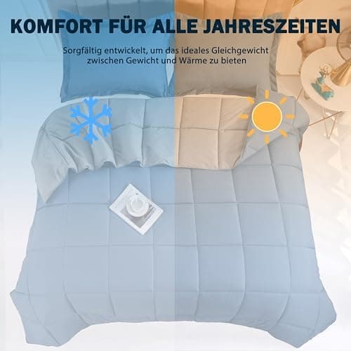 Oeko-TEX zertifizierte Nebelrosa Bettdecke HIG 155x220 cm - Weich & Flauschig - 1500g Daunenalternative (250GSM)
