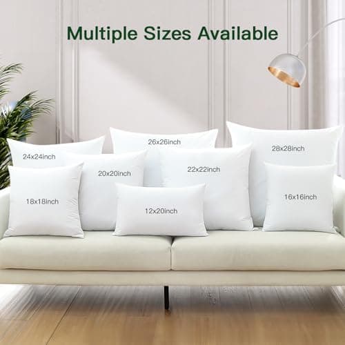 OTOSTAR weich daunen- und federfüllte Kissen, dekorativ für Sofa und Bett, 100 % Baumwollbezug, 50 x 50 cm, 2 Stück, hoc