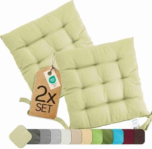 Etérea Türkiswaschbares Sitzkissen Stuhl 40x40 2er Set Inneneinbau - Outdoor & Indoor - OEKO-TEX Made in Green