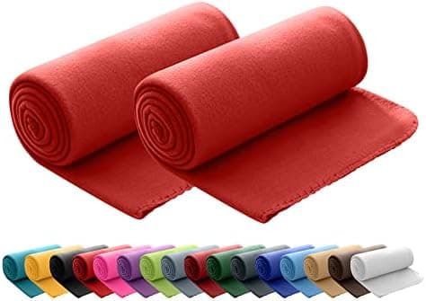 Wometo 2er Set Polar Fleecedecke OekoTex Lilaviolett Anti-Pilling Kettelrand