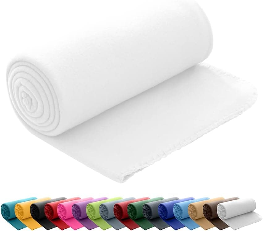 Polar Fleecedecke oekoTex 130x160 Anti-Pilling Kettelrand blau Mittelblau OEKO-TEX STANDARD 100