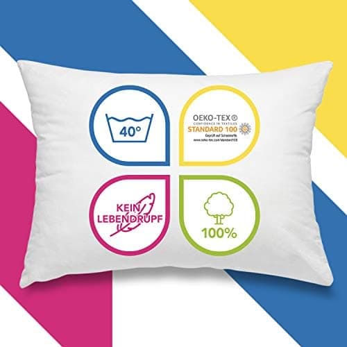 Wometo Federkissen: 100% Federn, 50x50 cm, 600g Füllkissen, Baumwolle Bezug, OEKO-TEX STANDARD 100, weiß, Sofakissen, Ko