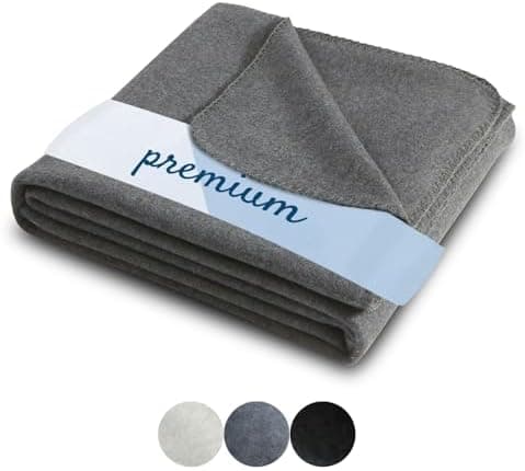Wometo Premium Fleecedecke - weiß meliert (Bi-Color)Anti-Pilling 140x190 cm OEKO-TEX
