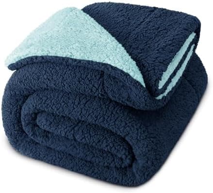 Exclusivo Mezcla Decke, Warme Kuscheldecke für Bett und Sofa, Tiefviolett/Lila 130x150 cm