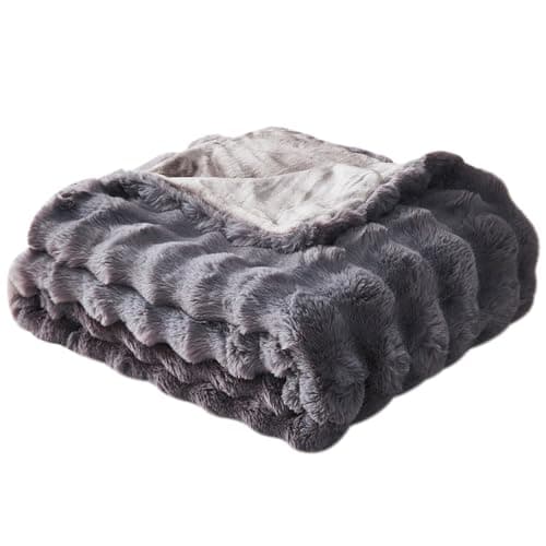Kuscheldecke Milchsamt Blasen Decke Super Soft Warme Couchdecke 100 x 160cm White