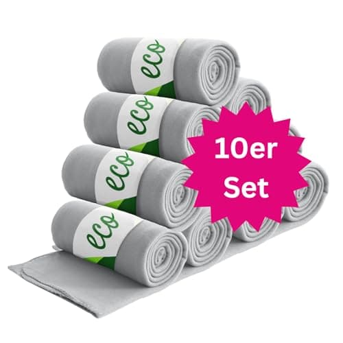 Wometo 10er Vorteilspack Fleecedecke grau Anti-Pilling Kettelrand