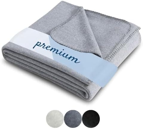 Wometo Premium Fleecedecke - weiß meliert (Bi-Color)Anti-Pilling 140x190 cm OEKO-TEX