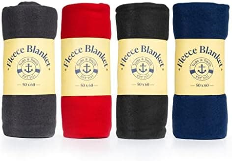 Yacht & Smith Weiche Fleecedecken, gemütlich, warm, dunkle Decke für Universität, Sport, urlaubsreise