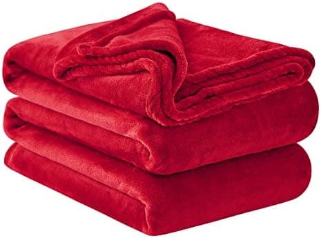 Aisbo Flauschig Warme Decke Rot für Winter - Kuschliges Wohnzimmer Blanket 130x150 cm OEKO-TEX