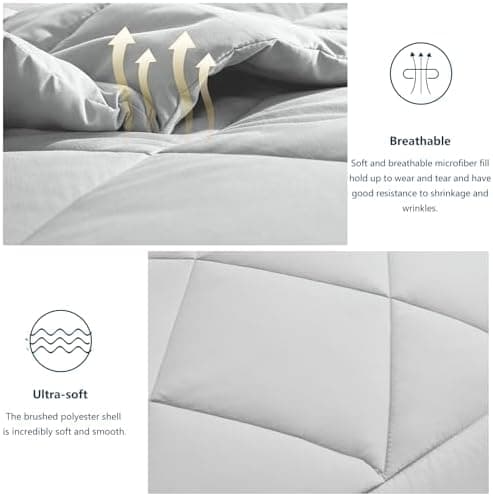 WAVVE Decke 200x220 Bettdecke, Super Weiche Zudecke Schlafdecke, Atmungsaktive Steppdecke 300gsm Mikrofaser Weiß OEKO-TE