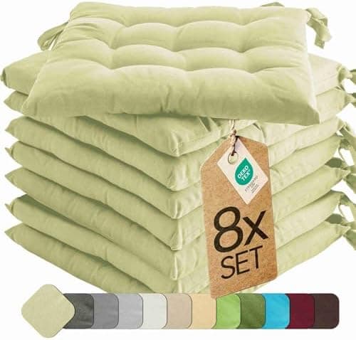 Etérea Türkiswaschbares Sitzkissen Stuhl 40x40 2er Set Inneneinbau - Outdoor & Indoor - OEKO-TEX Made in Green