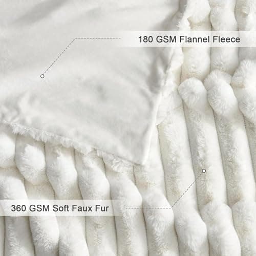 Kuscheldecke Milchsamt Blasen Decke Super Soft Warme Couchdecke 100 x 160cm White