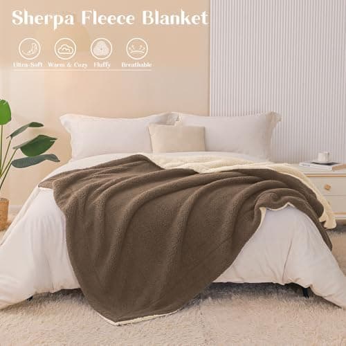 Exclusivo Mezcla Decke, Warme Kuscheldecke für Bett und Sofa, Tiefviolett/Lila 130x150 cm