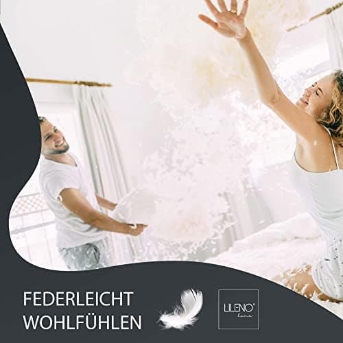 LILENO HOME Federkissen 40x40 cm - perfekt für Allergiker und Kinder - Federkernkissen mit 300 g Federkern-Profil für tr