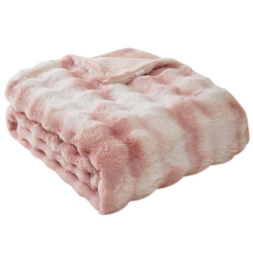 Kuscheldecke Milchsamt Blasen Decke Super Soft Warme Couchdecke 100 x 160cm White