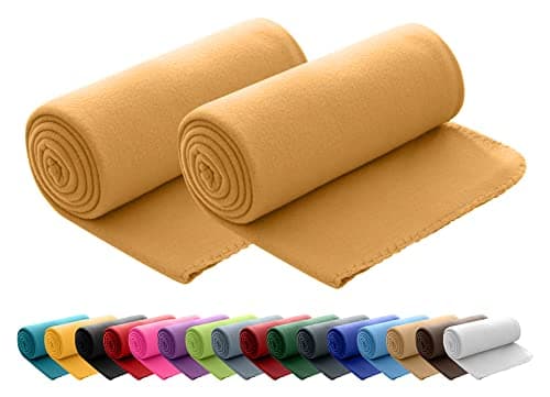 Wometo 2er Set Polar Fleecedecke OekoTex Lilaviolett Anti-Pilling Kettelrand