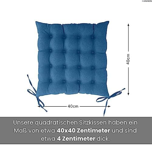 Wometo Sitzkissen Stuhl - dunkelgrau Oeko-TEX Sitzpolster mit Bändern für Indoor und Outdoor OEKO-TEX STANDARD 100  
Wom