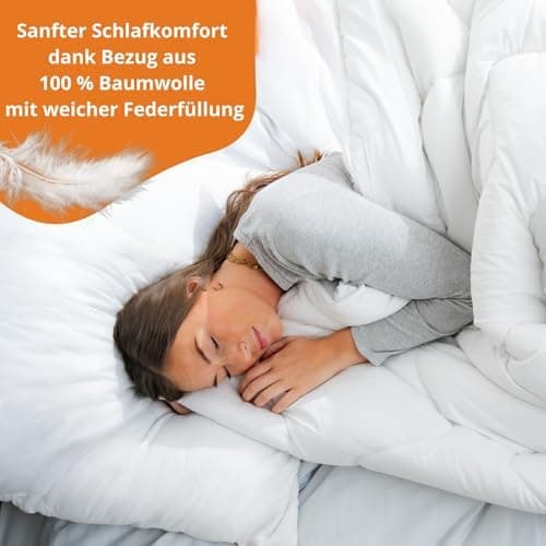 Pölsterliches Schlafkissen 40x40 cm, Federkissen, 100% Baumwolle, OEKO-TEX, Made in EU, 60 Grad waschbar