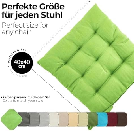 Etérea Türkiswaschbares Sitzkissen Stuhl 40x40 2er Set Inneneinbau - Outdoor & Indoor - OEKO-TEX Made in Green