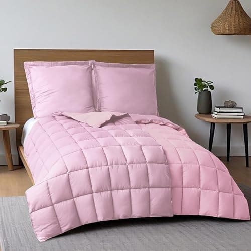 Oeko-TEX zertifizierte Nebelrosa Bettdecke HIG 155x220 cm - Weich & Flauschig - 1500g Daunenalternative (250GSM)