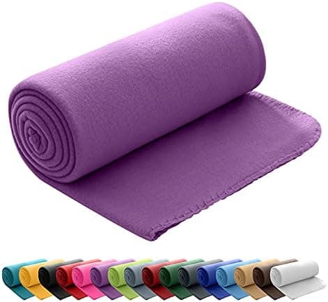 Polar Fleecedecke oekoTex 130x160 Anti-Pilling Kettelrand blau Mittelblau OEKO-TEX STANDARD 100