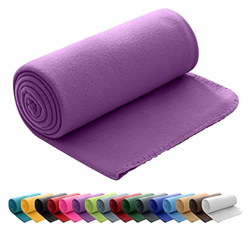 Polar Fleecedecke oekoTex 130x160 Anti-Pilling Kettelrand blau Mittelblau OEKO-TEX STANDARD 100