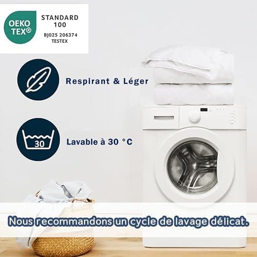 Oeko-TEX zertifizierte Nebelrosa Bettdecke HIG 155x220 cm - Weich & Flauschig - 1500g Daunenalternative (250GSM)