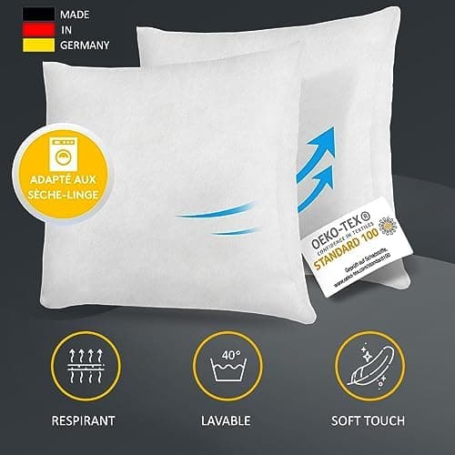 LILENO HOME 4er Set 45x45 cm waschbares Innenkissen - perfekt für Allergiker - Polyester Inhalt, Couchkissen und Kopfkis