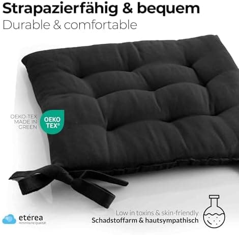 Etérea Türkiswaschbares Sitzkissen Stuhl 40x40 2er Set Inneneinbau - Outdoor & Indoor - OEKO-TEX Made in Green